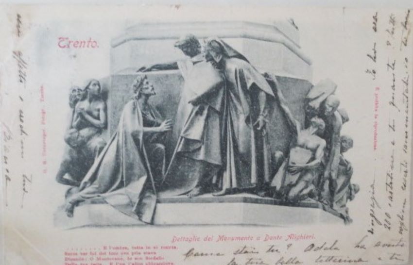 Trento - Dettaglio del Monumento a Dante Alighieri.