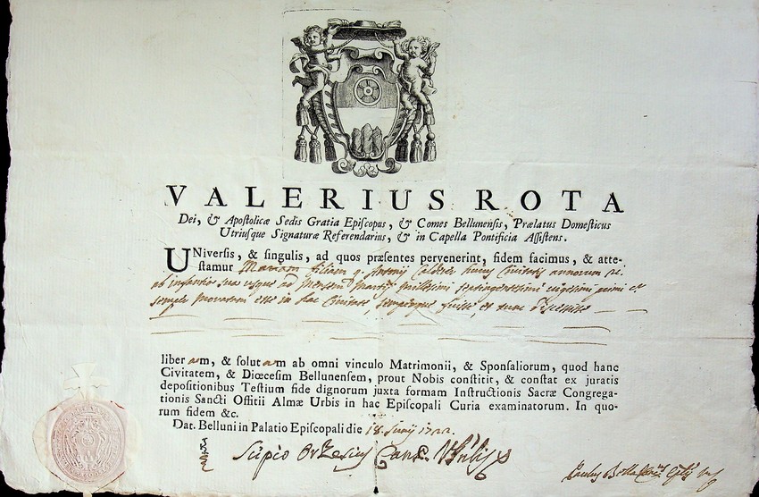 Valerius Rota. fidem facimus . liberam et salutam ab omni …