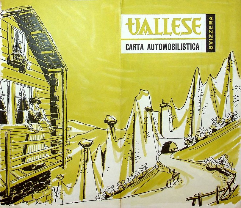 Vallese, Carta automobilistica, Svizzera.