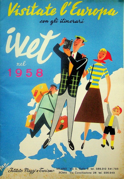 Visitate l'Europa con gli itinerari ivet nel 1958.