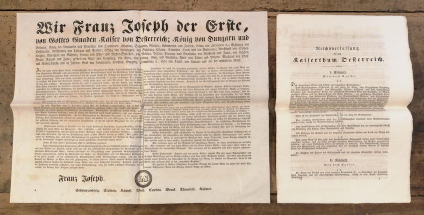 Wir Franz Joseph der Erste, von Gottes Gnaden Kaiser von …