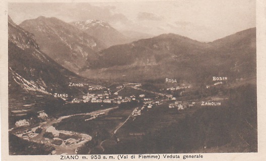 Ziano m. 953 s.m. (Val di Fiemme) Veduta Generale.