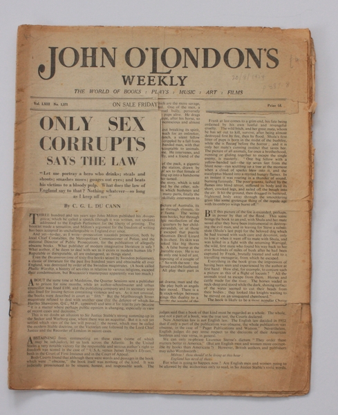 [Pre-review of] 'How Dear is Life' [in] John O' London's …