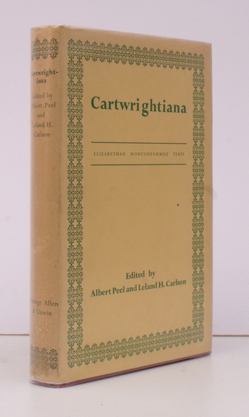 Cartwrightiana. [Elizabethan Nonconformist Texts. Volume I]. IN THE DUSTWRAPPER