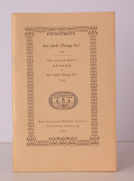 Are These Things So? 1740 [with] The Great Man's Answer …