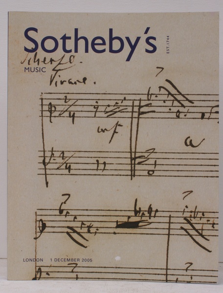 [Sale Catalogue of] Music. 1 December 2005. Sale Code: L05412. …