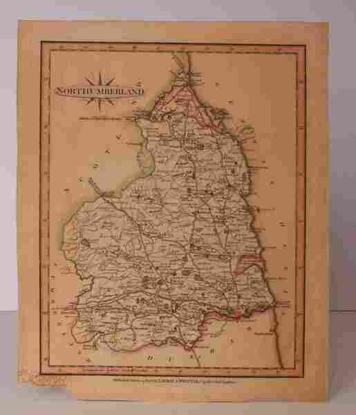 Engraved County map of Northumberland. BRIGHT COPY WITH GOOD CONTEMPORARY …