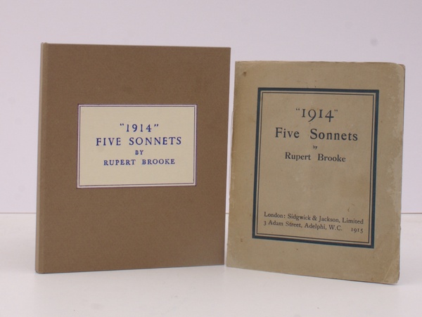 '1914'. Five Sonnets by Rupert Brooke. ORIGINAL WRAPPERS IN CUSTOM …