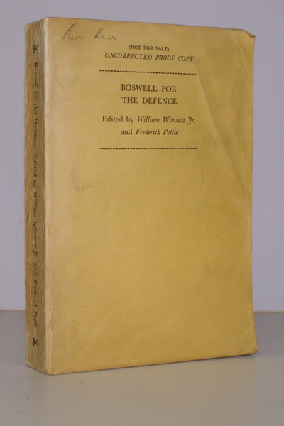 Boswell for the Defence 1769-1774. Edited by W.K. Wimsatt Jr. …