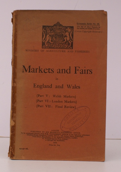 Markets and Fairs in England and Wales. Part V: Welsh …