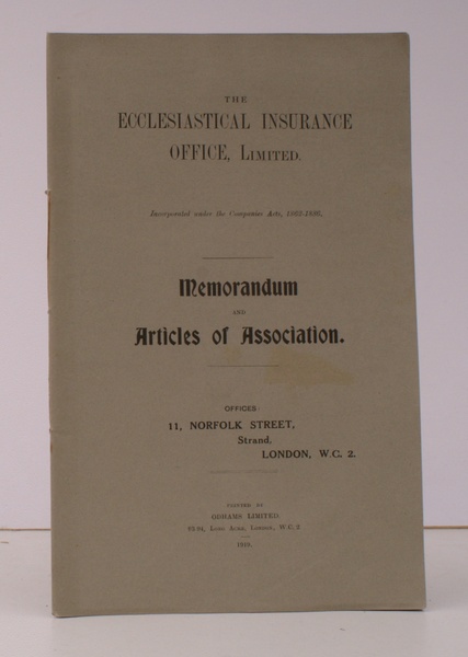 Memorandum and Articles of Association. NEAR FINE COPY IN WRAPPERS