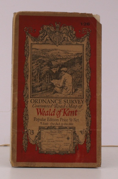 Ordnance Survey Contoured Road Map of Weald of Kent. Sheet …