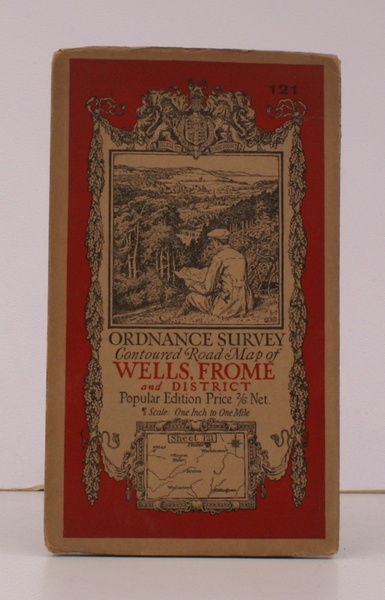 Ordnance Survey Contoured Road Map of Wells, Frome and District. …