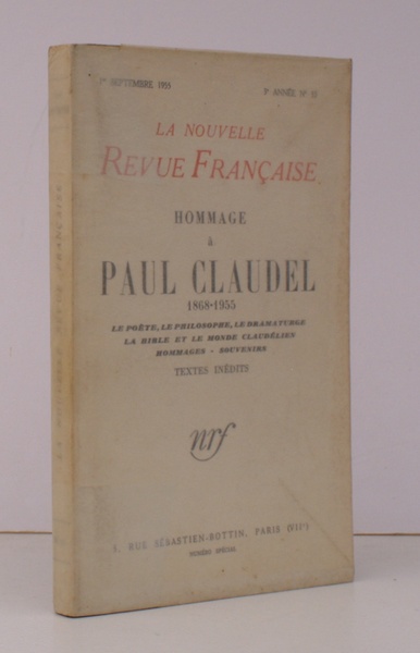 Hommage a Paul Claudel 1868-1955. 1 September 1955. 3 Annee …