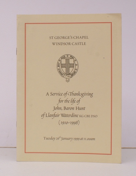 A Service of Thanksgiving. for the Life of John, Baron …
