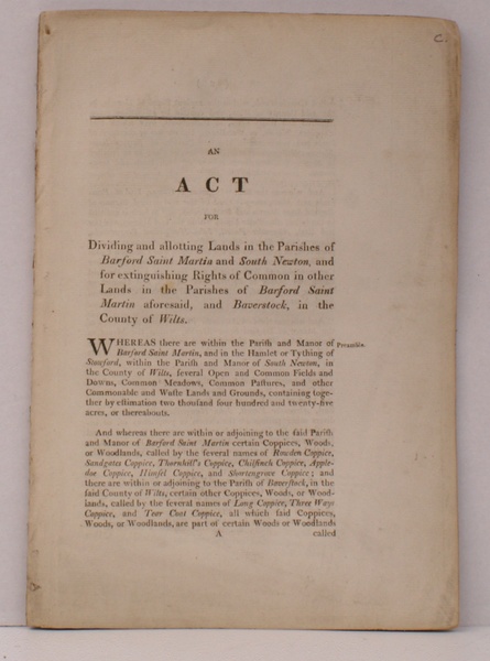 An Act for Dividing and Allotting Lands in the Parishes …