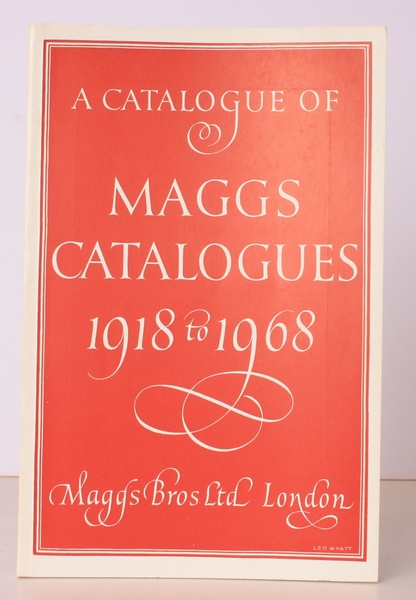 A Catalogue of Maggs Catalogues 1918-1968. Catalogue 918. NEAR FINE …