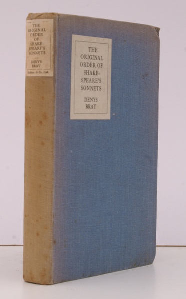 The Original Order of Shakespeare's Sonnets. FIRM, CLEAN COPY