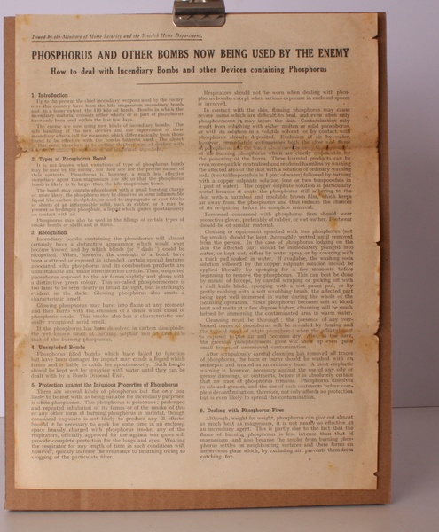 Phosphorus and other Bombs now being used by the Enemy. …