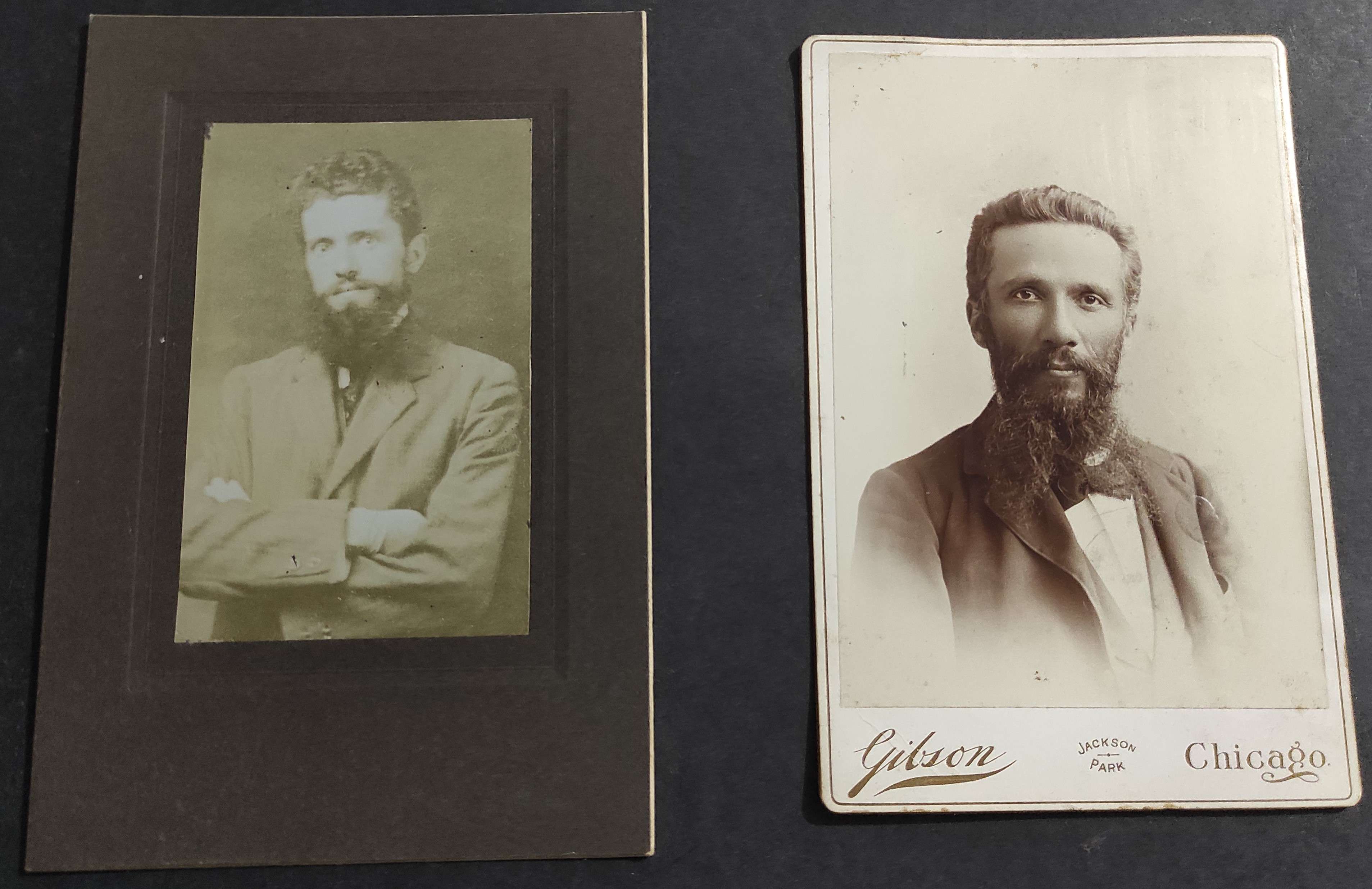 2 Fotografie Originali su Cartoncino Galileo Ferraris Periodo Giovanile