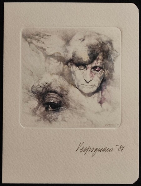 Riproduzione Fotolitografica Renzo Vespignani - Autoritratti Firmati
