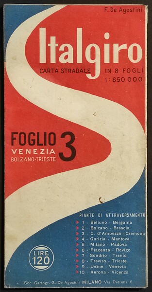 Italgiro - Foglio 3 Venezia Bolzano- Trieste - Carta Stradale …