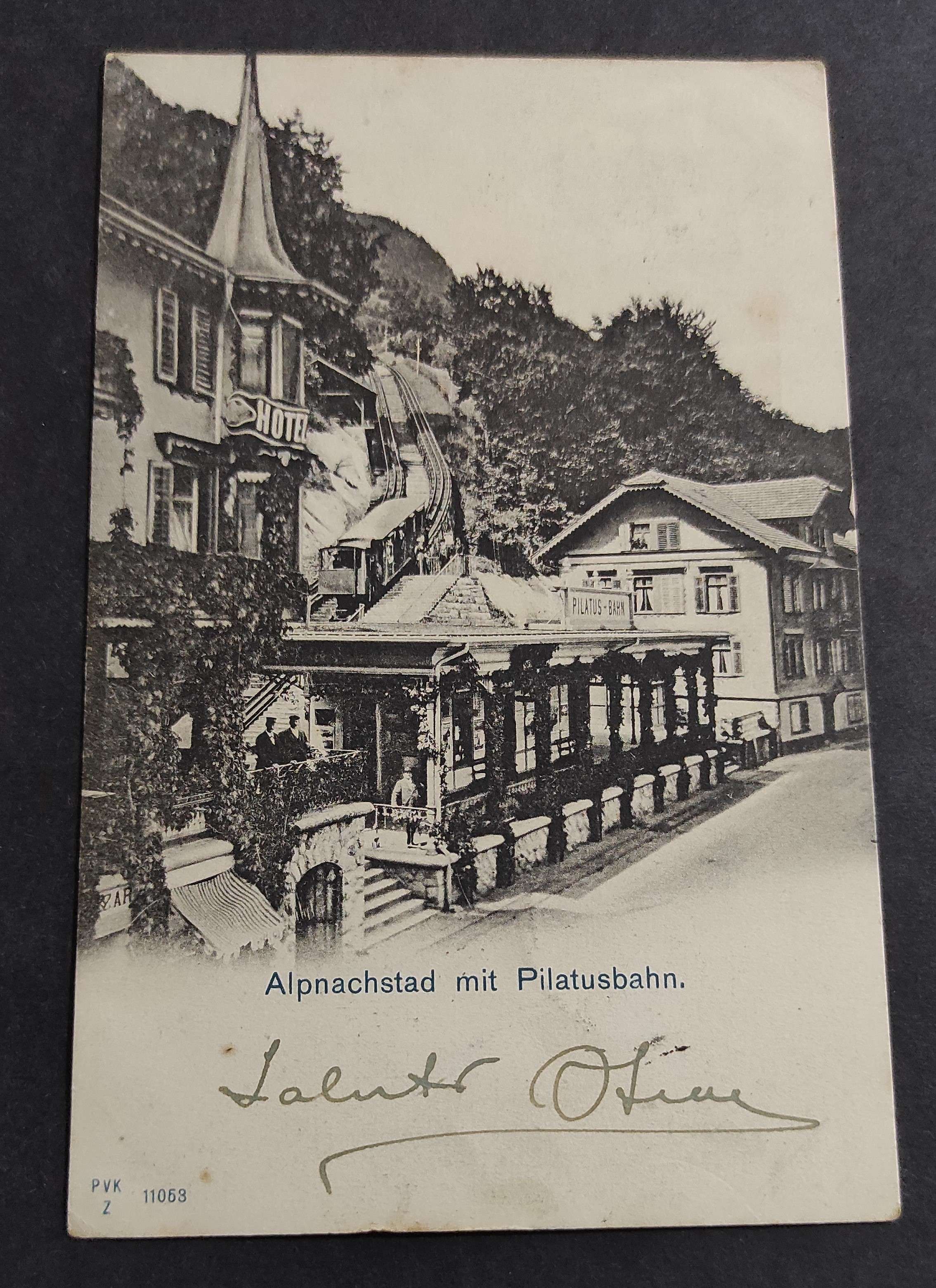 Cartolina Alpnachstad mit Pilatusbahn (Svizzera)
