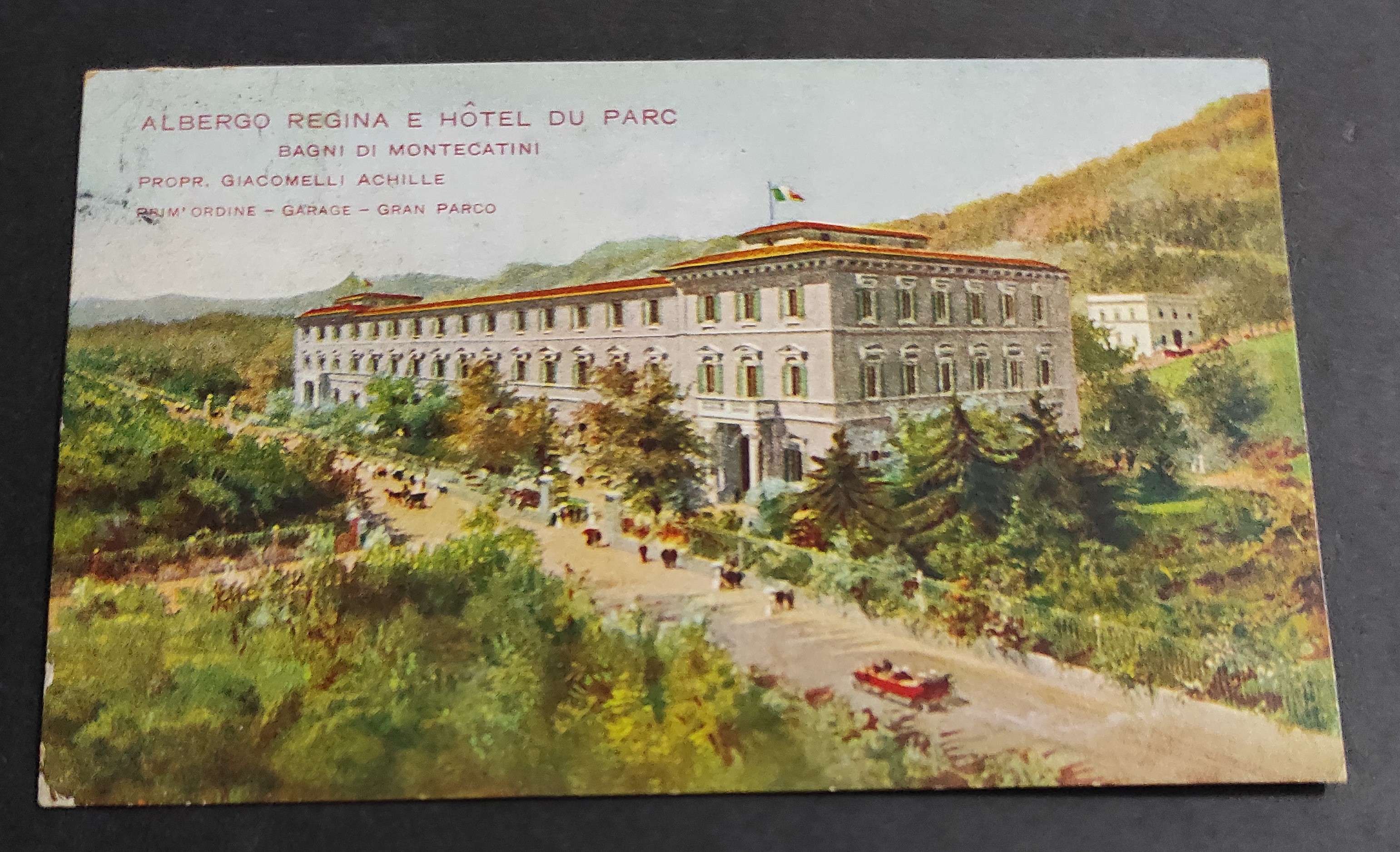 Cartolina Bagni di Montecatini - Albergo Regina e Hotel du …