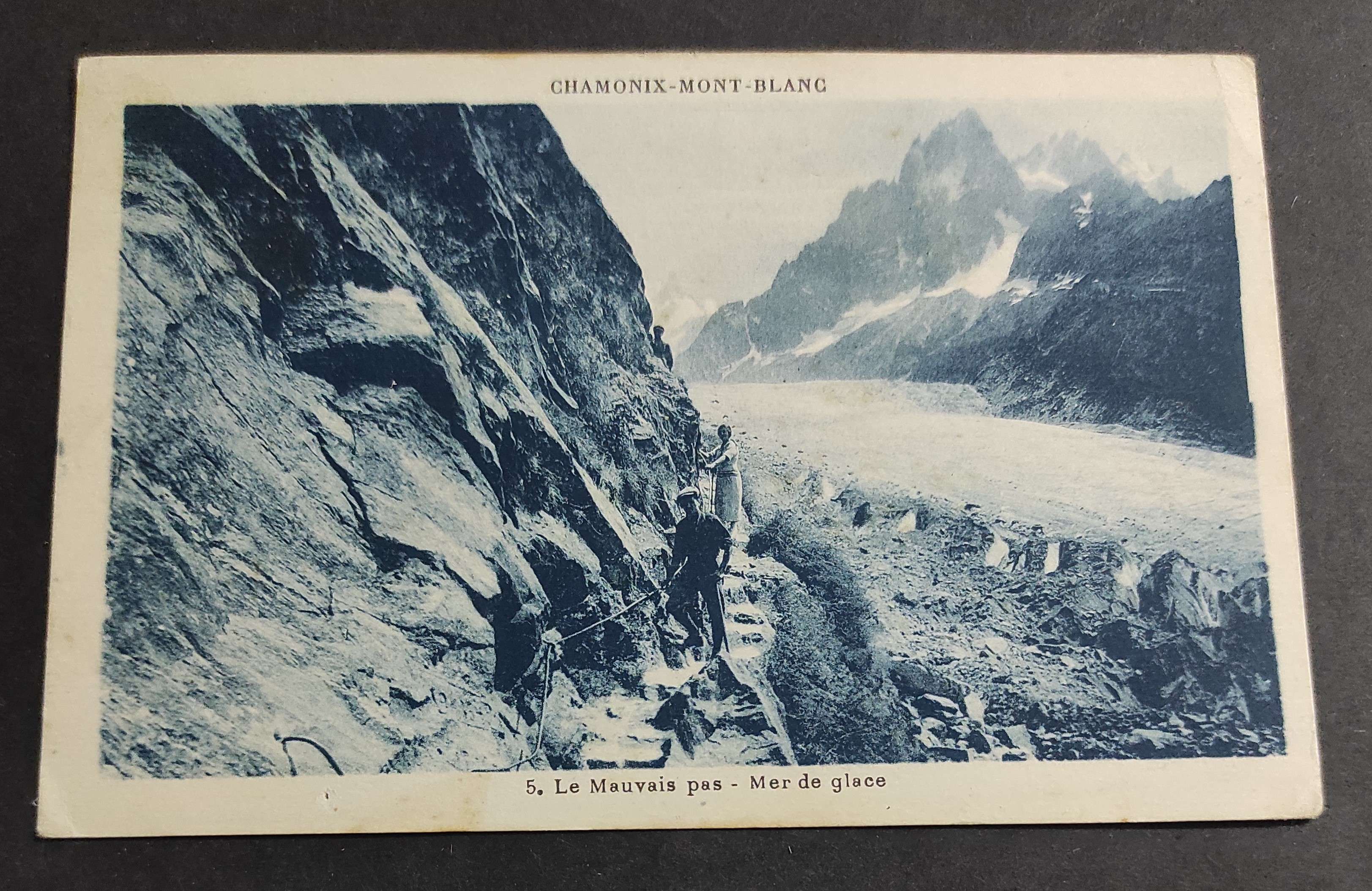 Cartolina Chamonix-Mont-Blanc - Le Mauvais pas - Mer de Glace