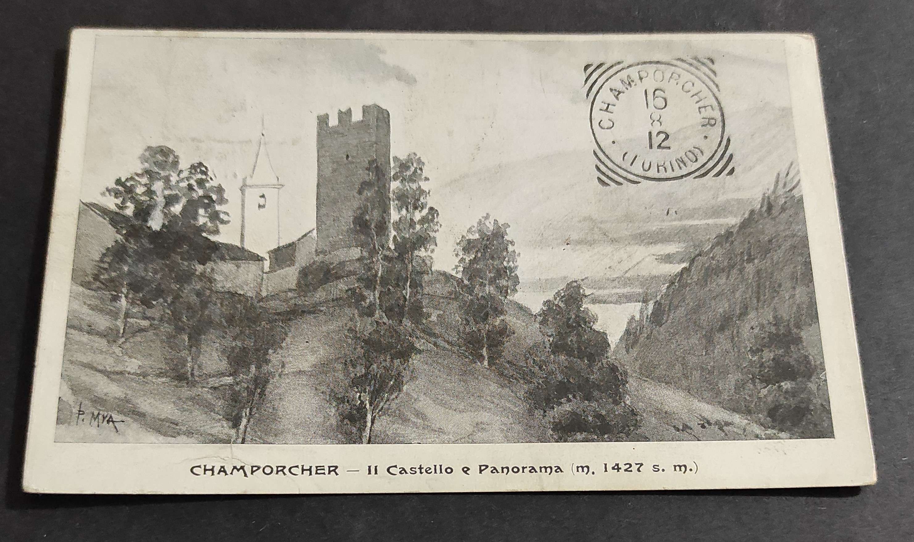 Cartolina Champorcher - Il Castello e Panorama