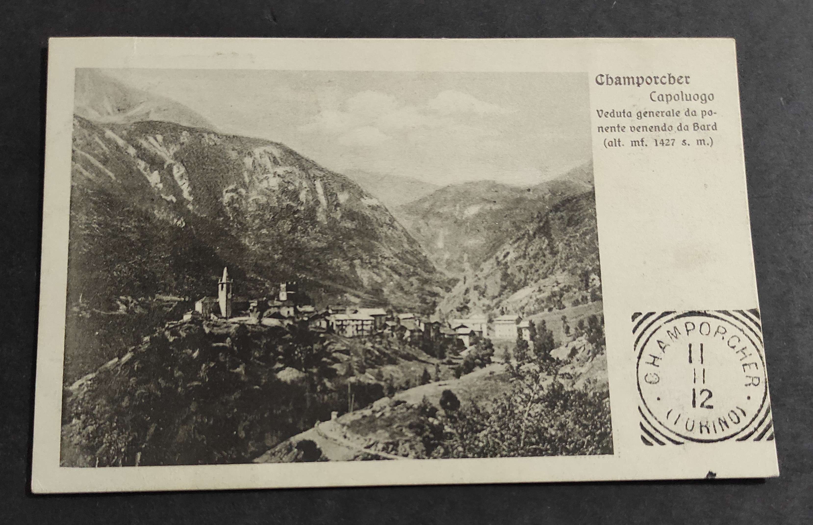 Cartolina Champorcher Capoluogo - Veduta Generale da Ponente Venendo da …