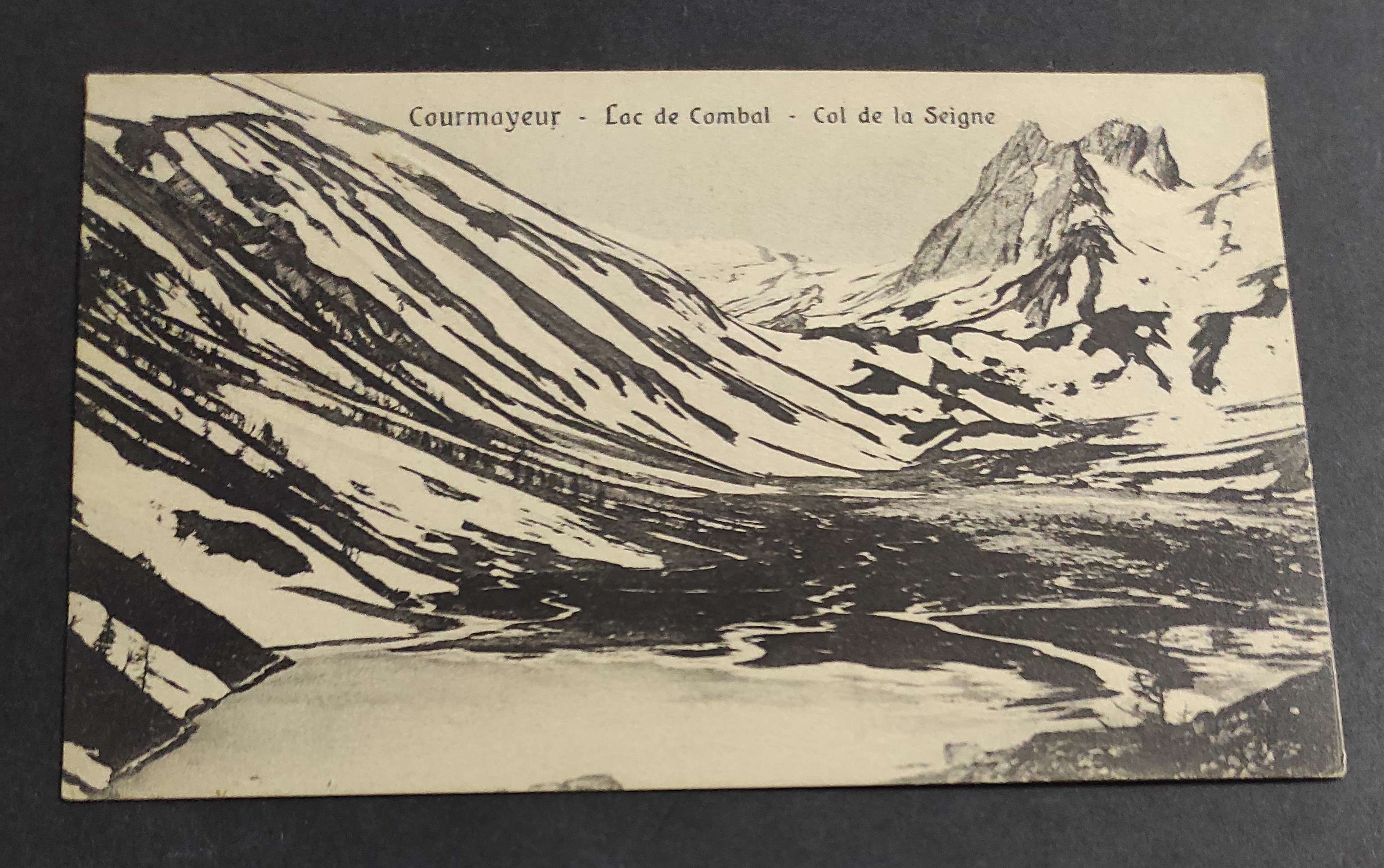 Cartolina Courmayeur Lac de Combal - Col de la Seigne