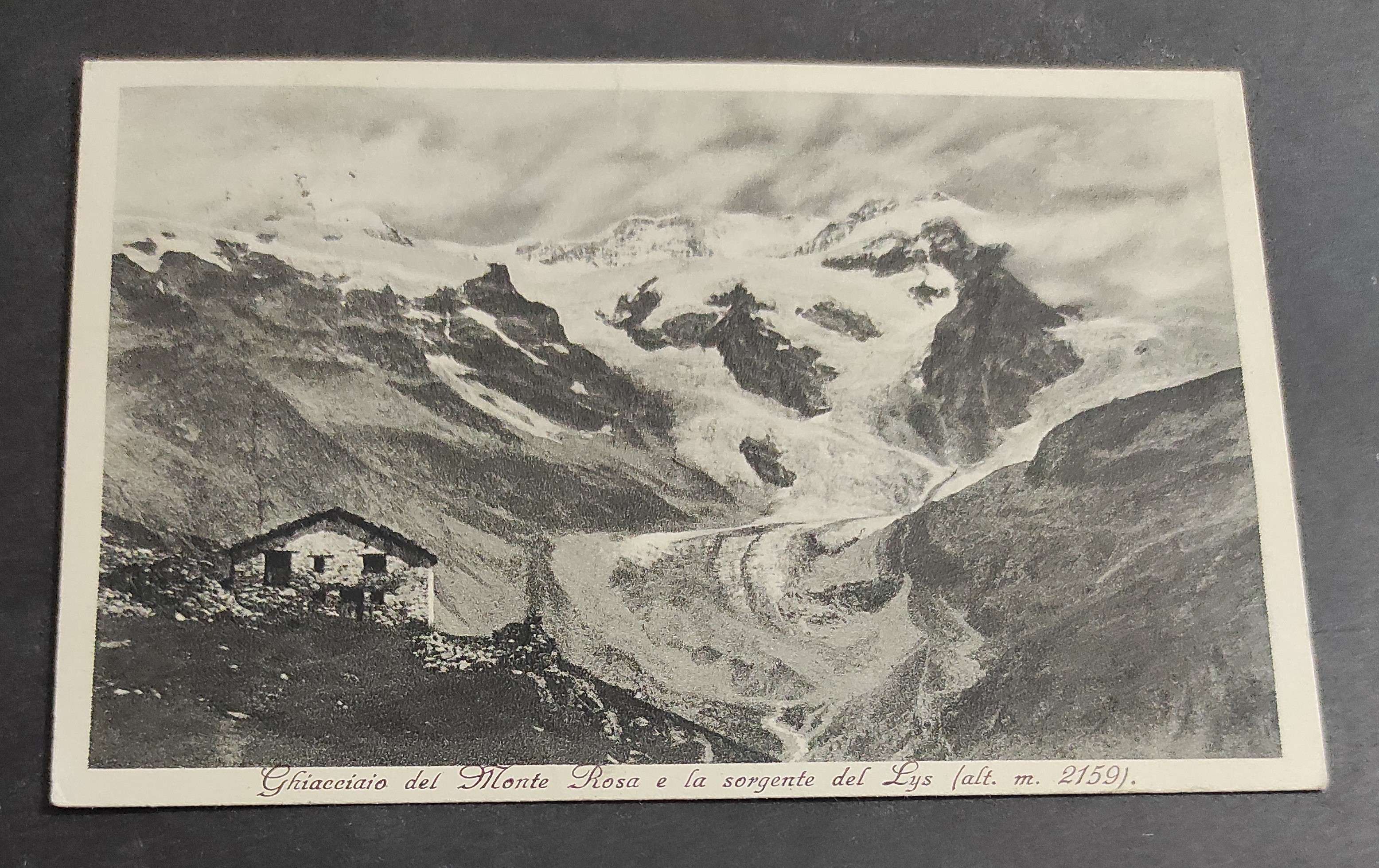 Cartolina Ghiacciaio del Monte Rosa e la Sorgente del Lys