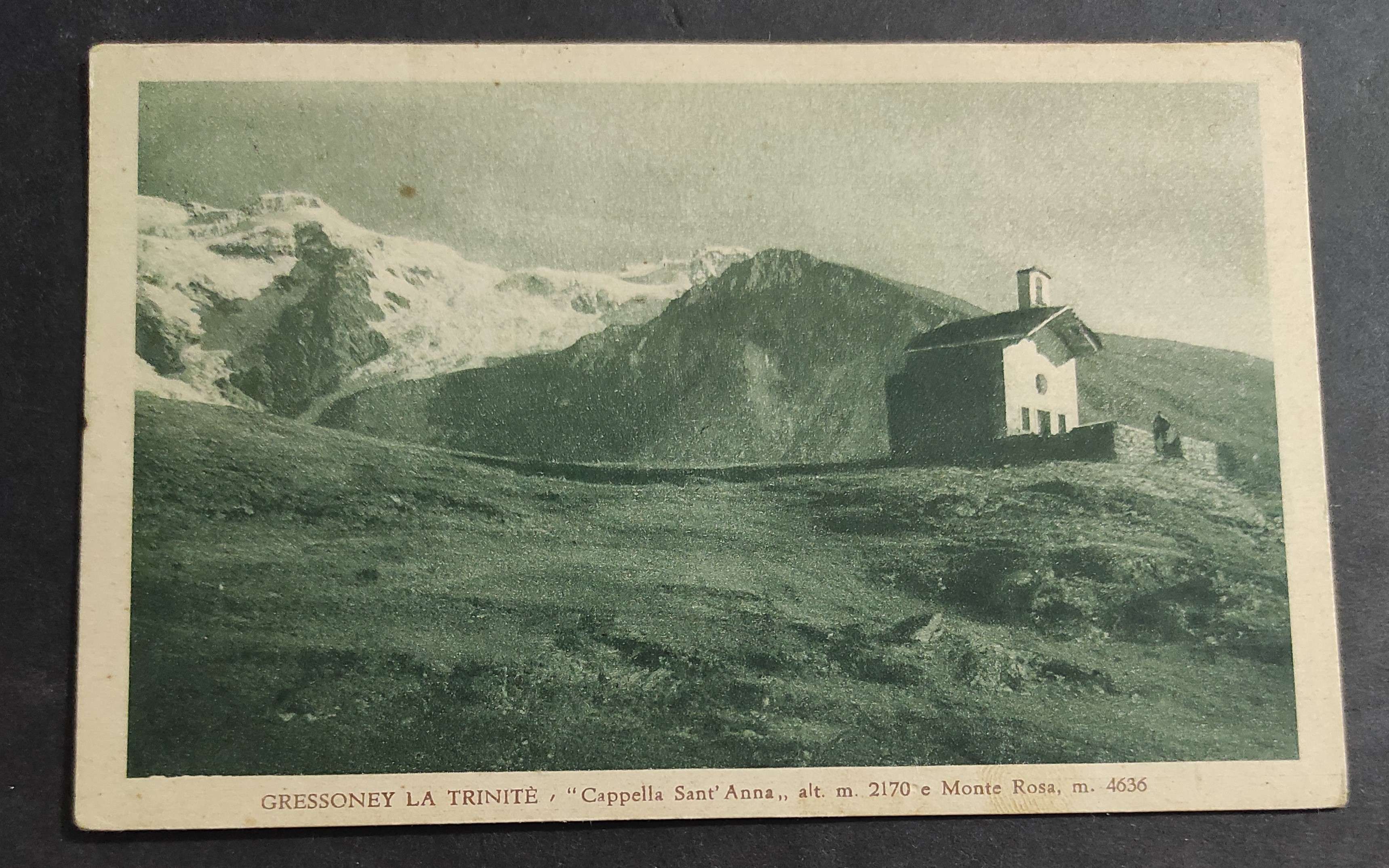 Cartolina Gressoney La Trinité - Cappella Sant'Anna e Rosa Rosa