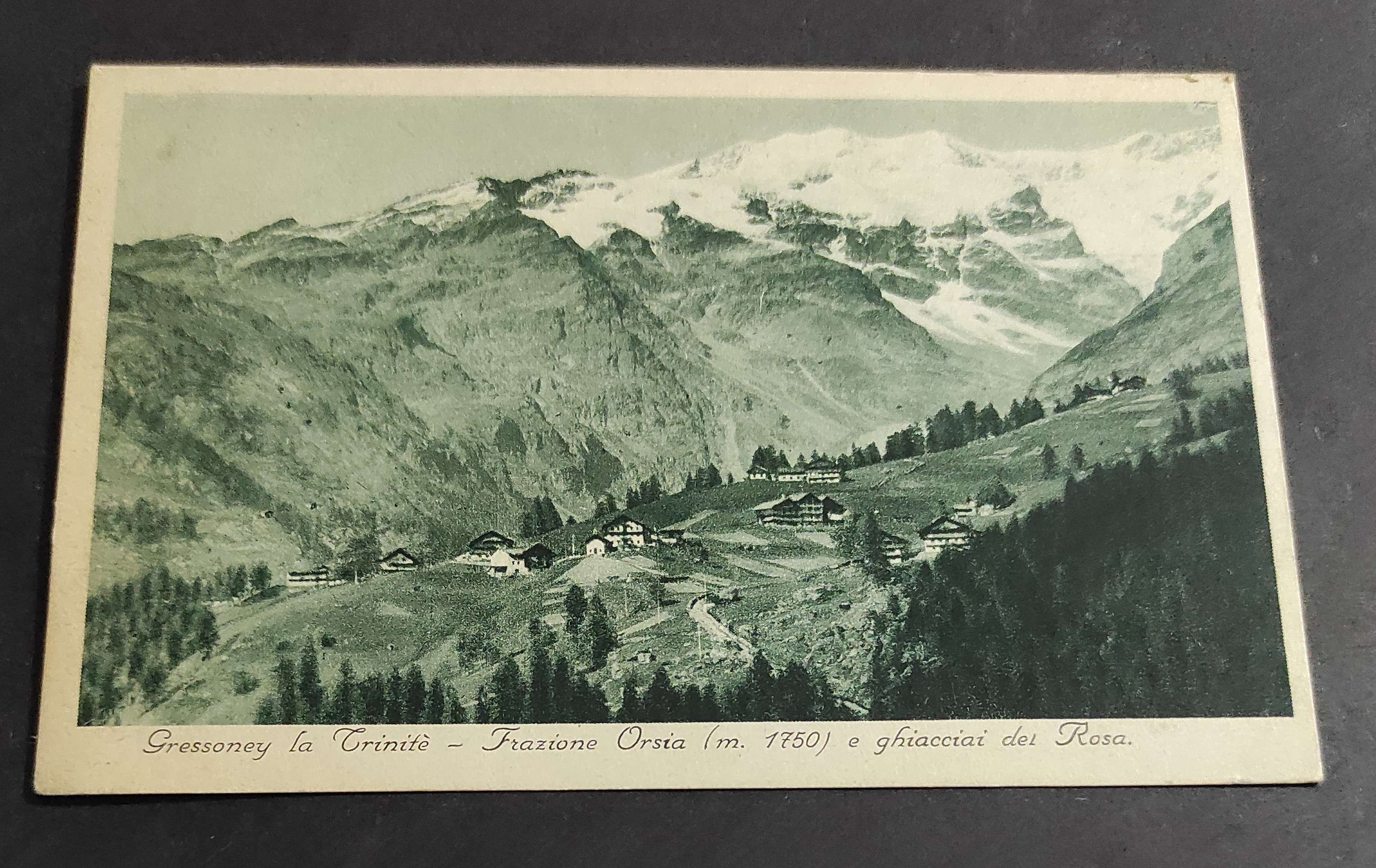 Cartolina Gressoney La Trinité - Frazione Orsia e Ghiacciai del …