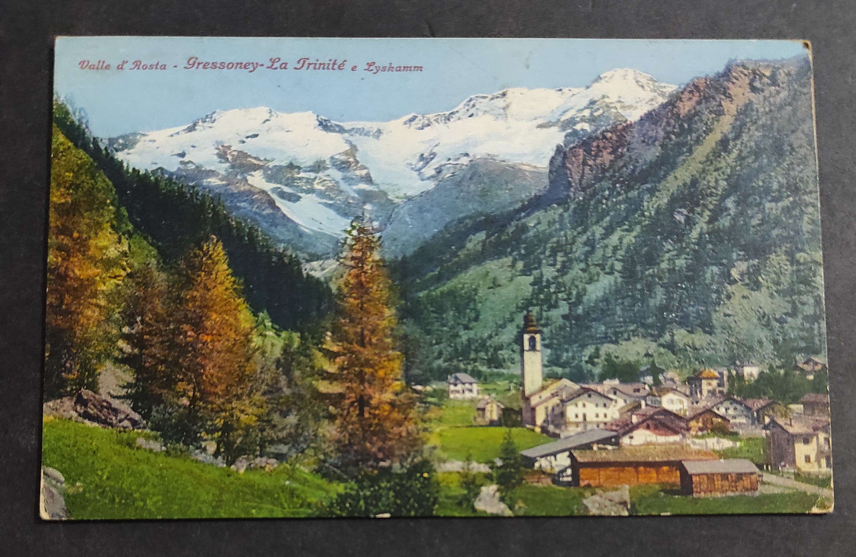 Cartolina Gressoney-La Trinité e Lyskamm (Valle d'Aosta) -