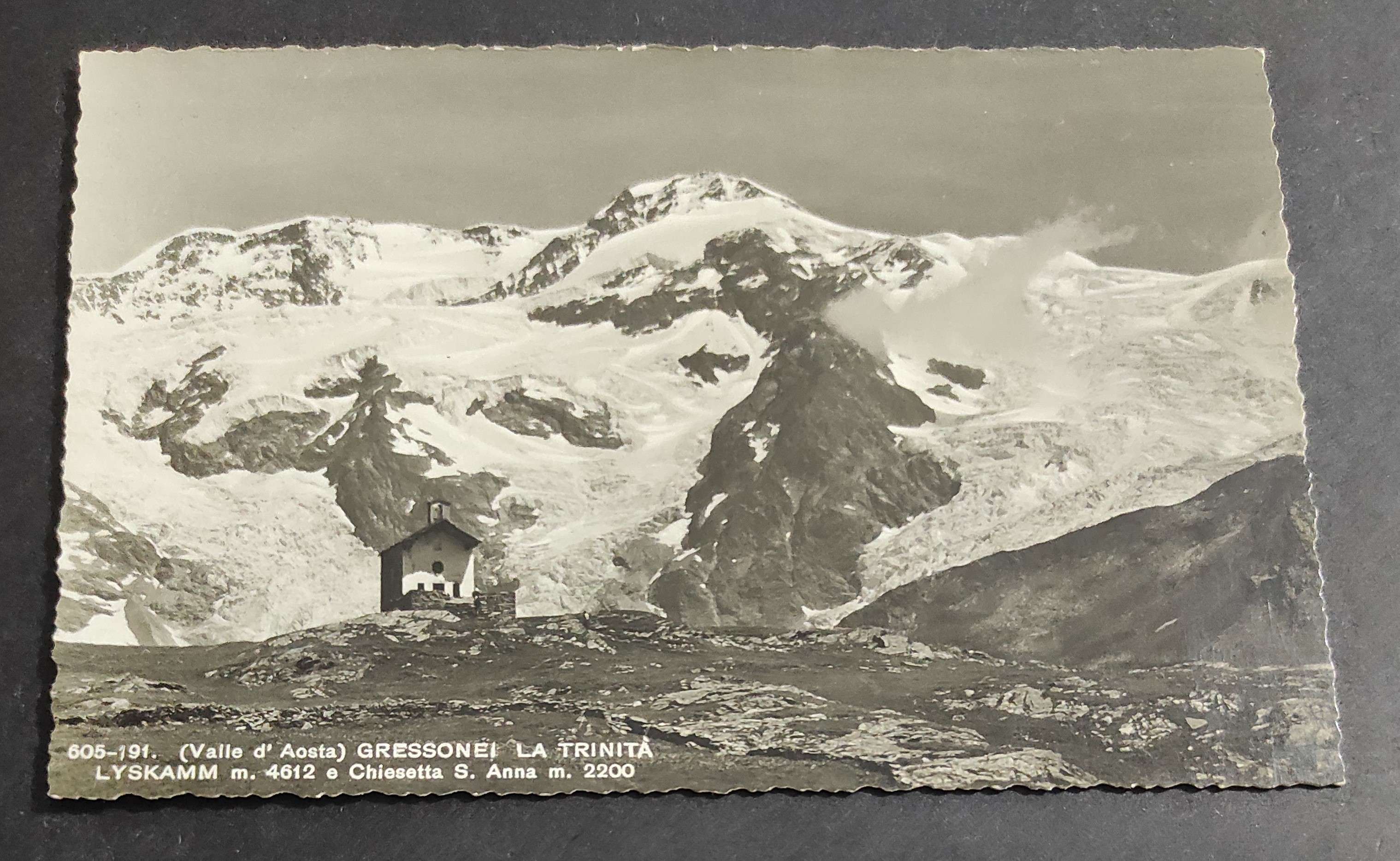 Cartolina Gressoney La Trinité (Valle d'Aosta) - Lyskamm e Chiesetta …