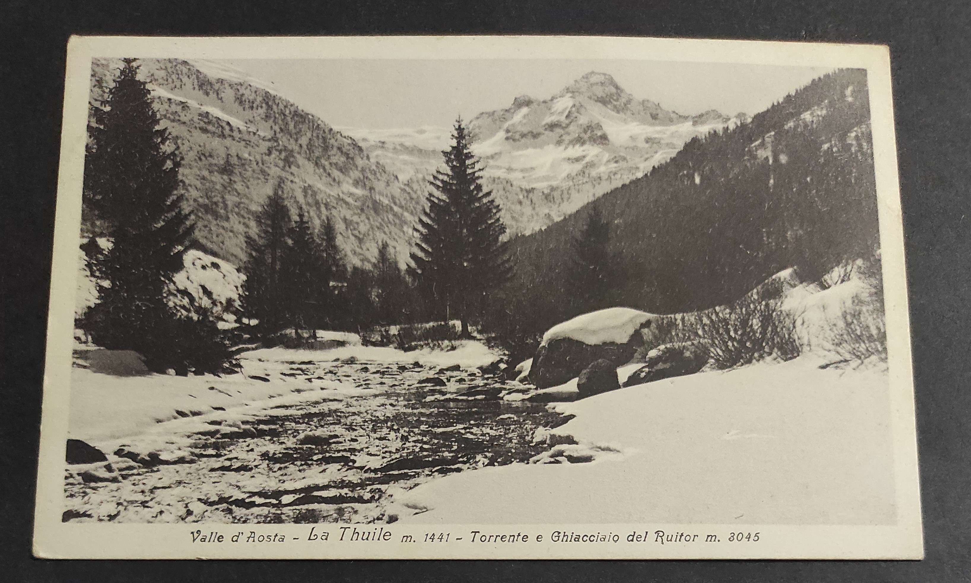 Cartolina La Thuile Valle d'Aosta - Torrente e Ghiacciaio del …