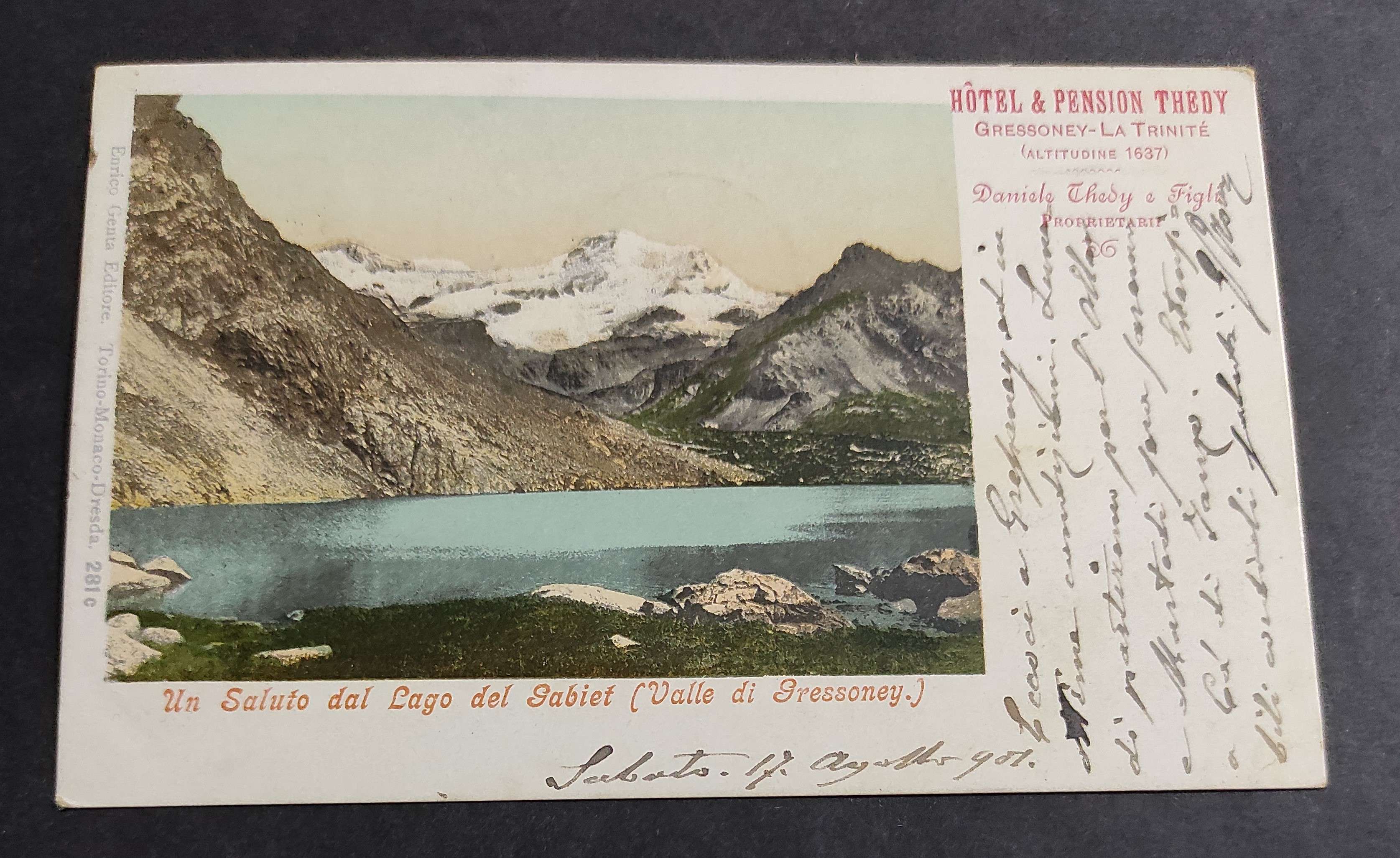 Cartolina Lago del Gabiet (Valle di Gressoney) - Hotel & …