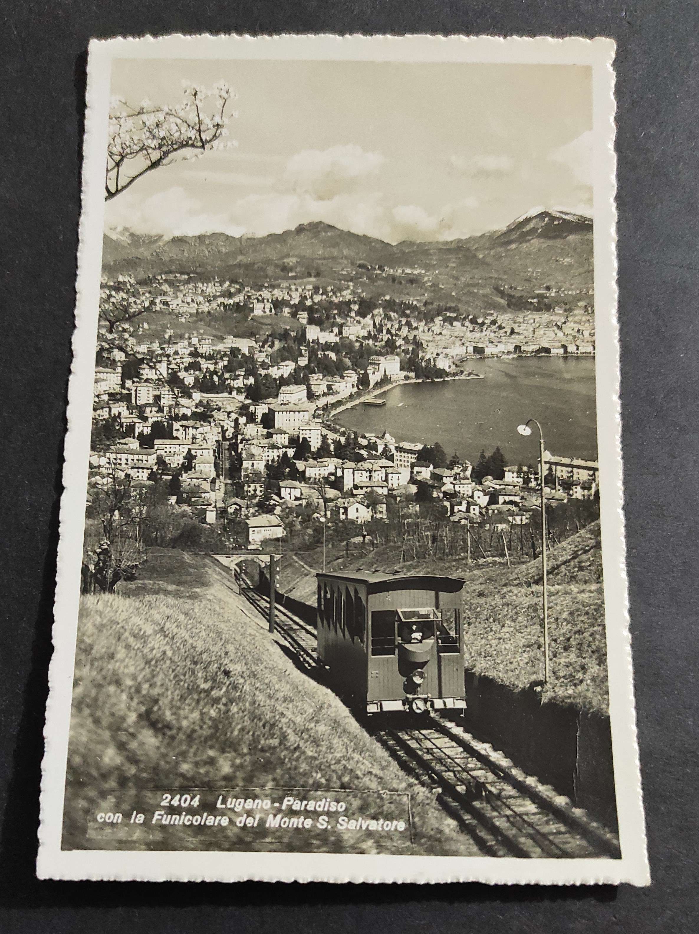 Cartolina Lugano-Paradiso - Con la Funicolare del Monte S. Salvatore