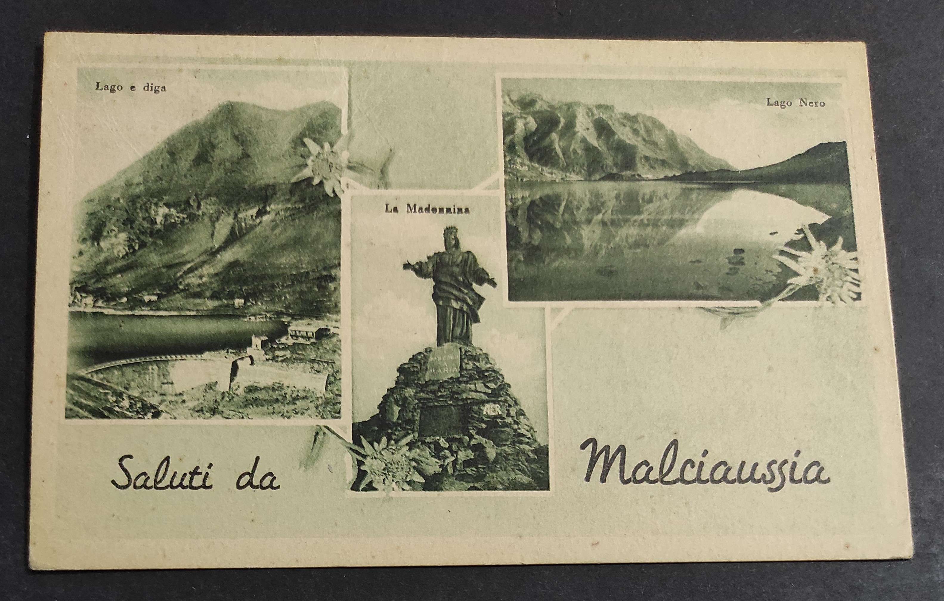 Cartolina Malciaussia - Lago e Diga - La Madonnina - …
