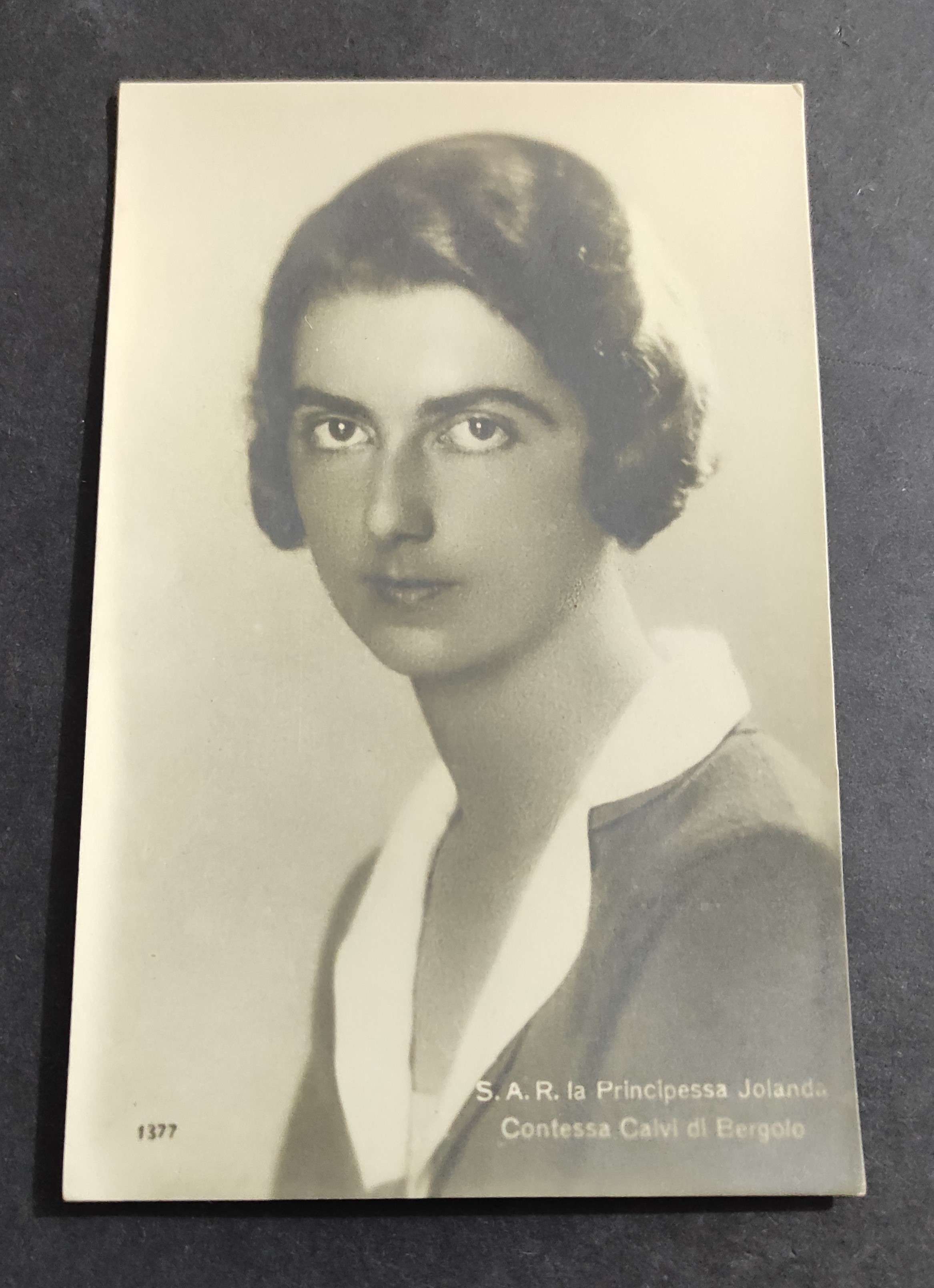 Cartolina S.A.R. La Principessa Jolanda Contessa Calvi di Begolo