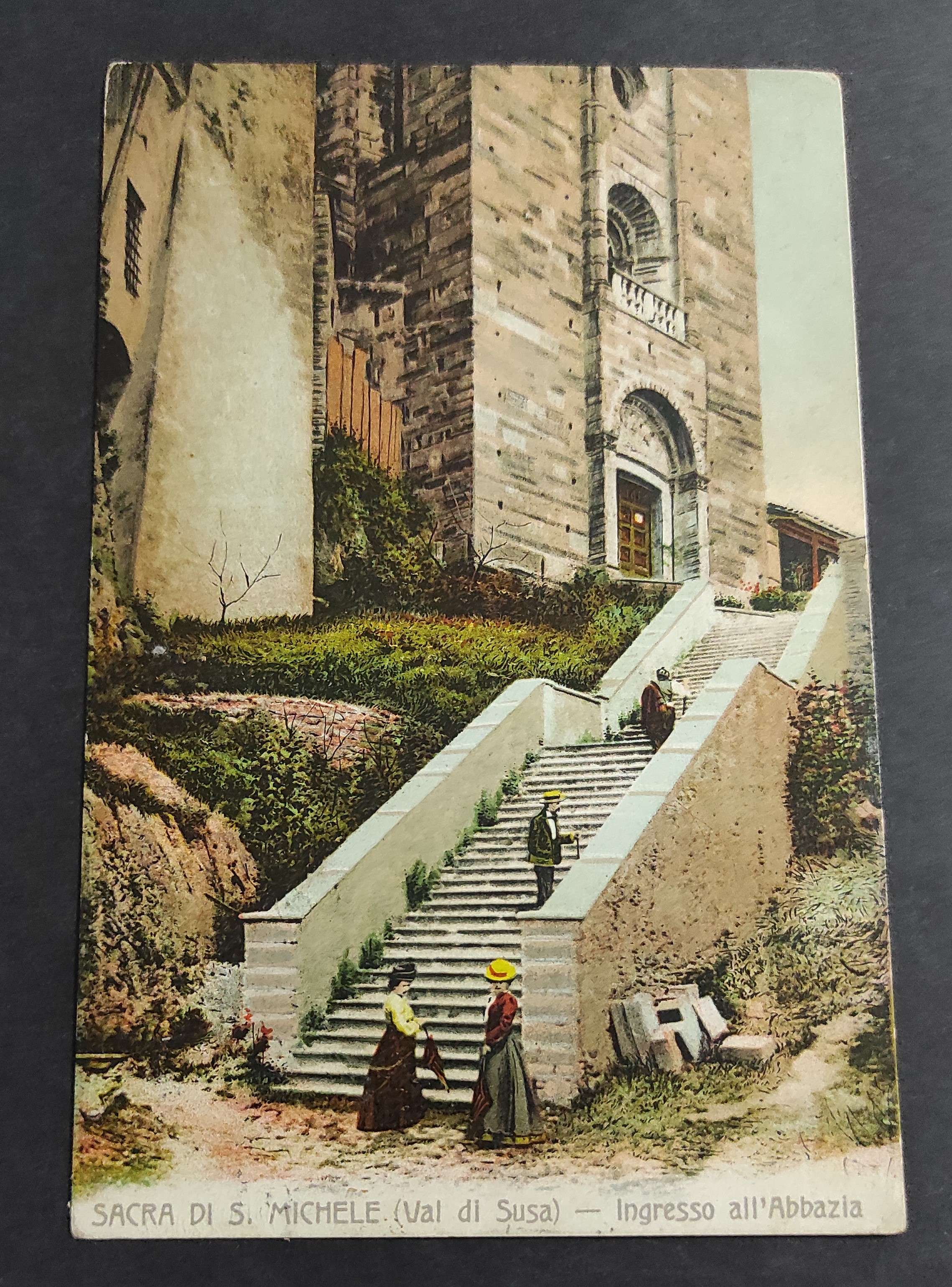 Cartolina Sacra di S. Michele (Val di Susa) Ingresso all'Abazia