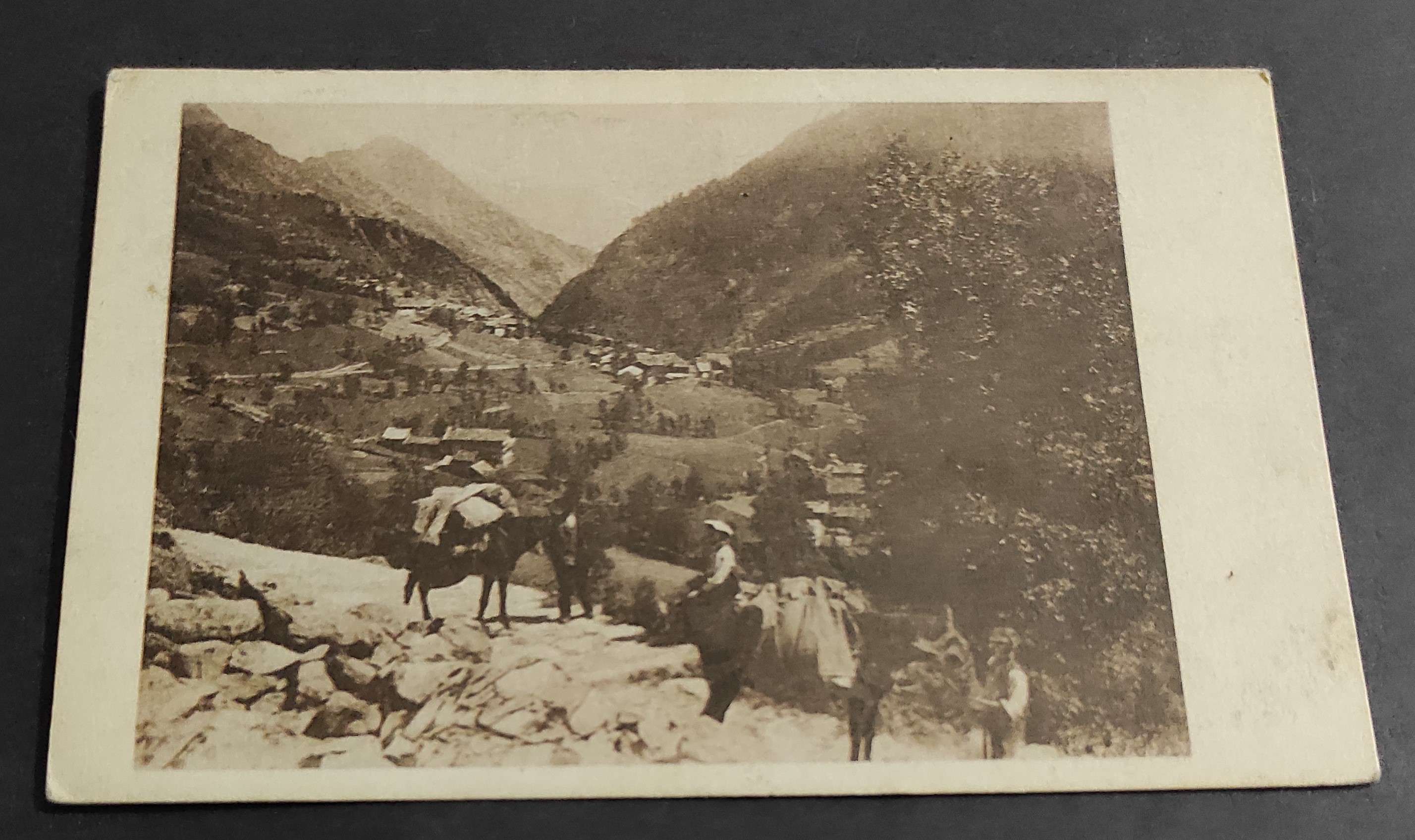 Cartolina Saluti da Champorcher - Arrivo della Posta