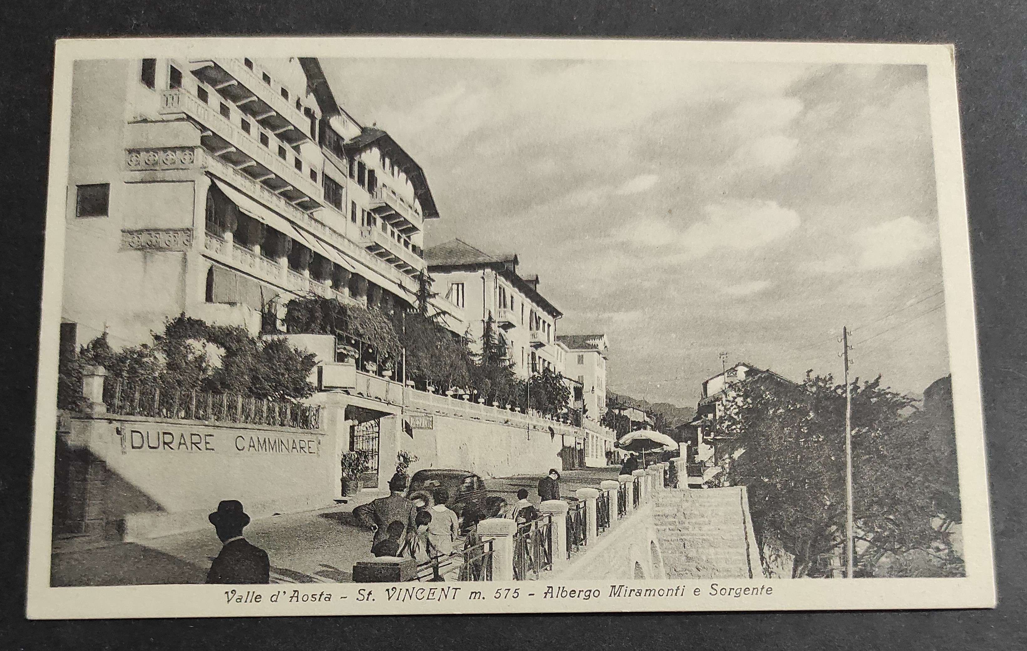 Cartolina St. Vincent (Valle d'Aosta) - Albergo Miramonti e Sorgente