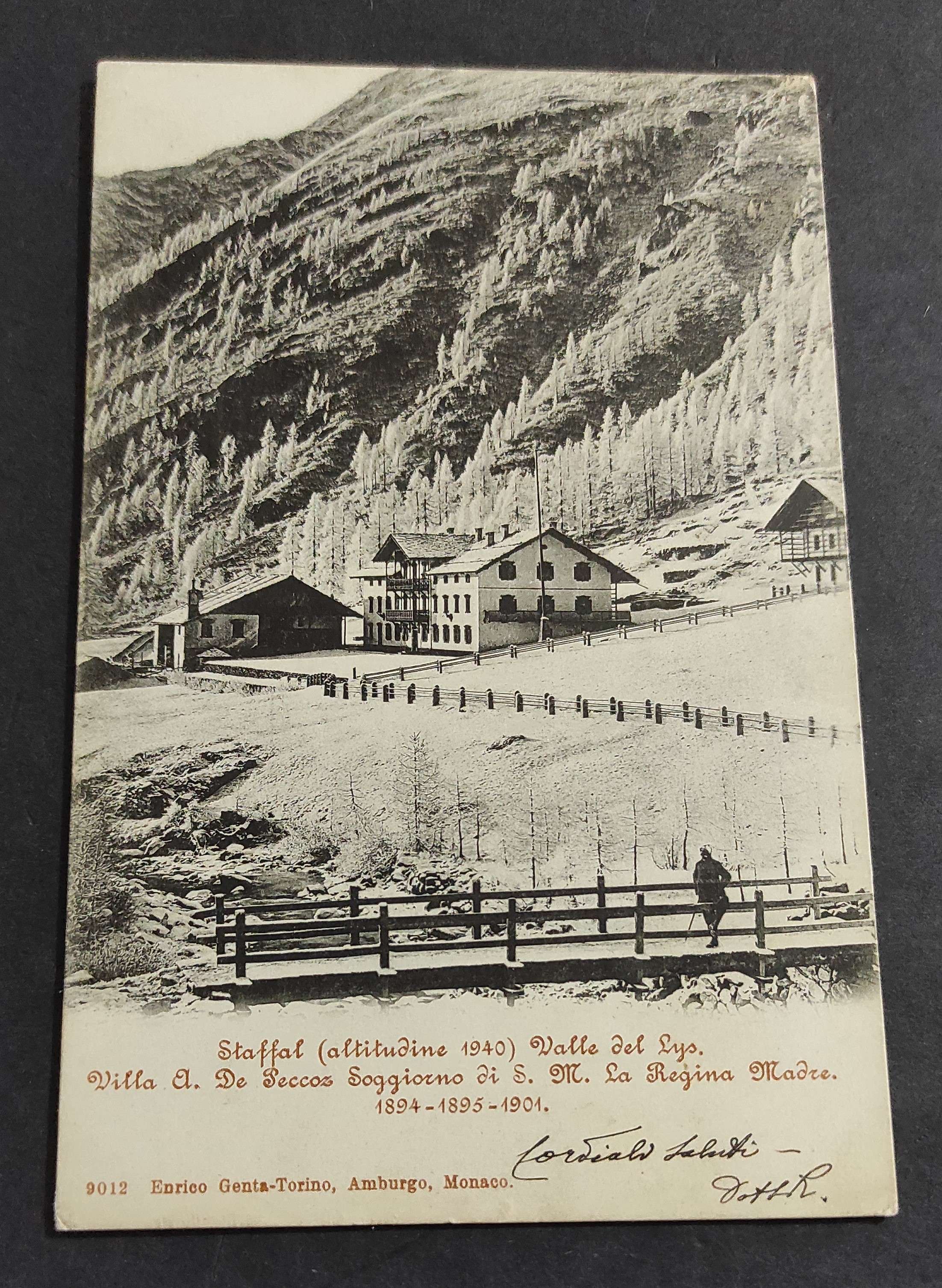 Cartolina Staffal (Valle del Lys) - Villa A. De Peccoz …