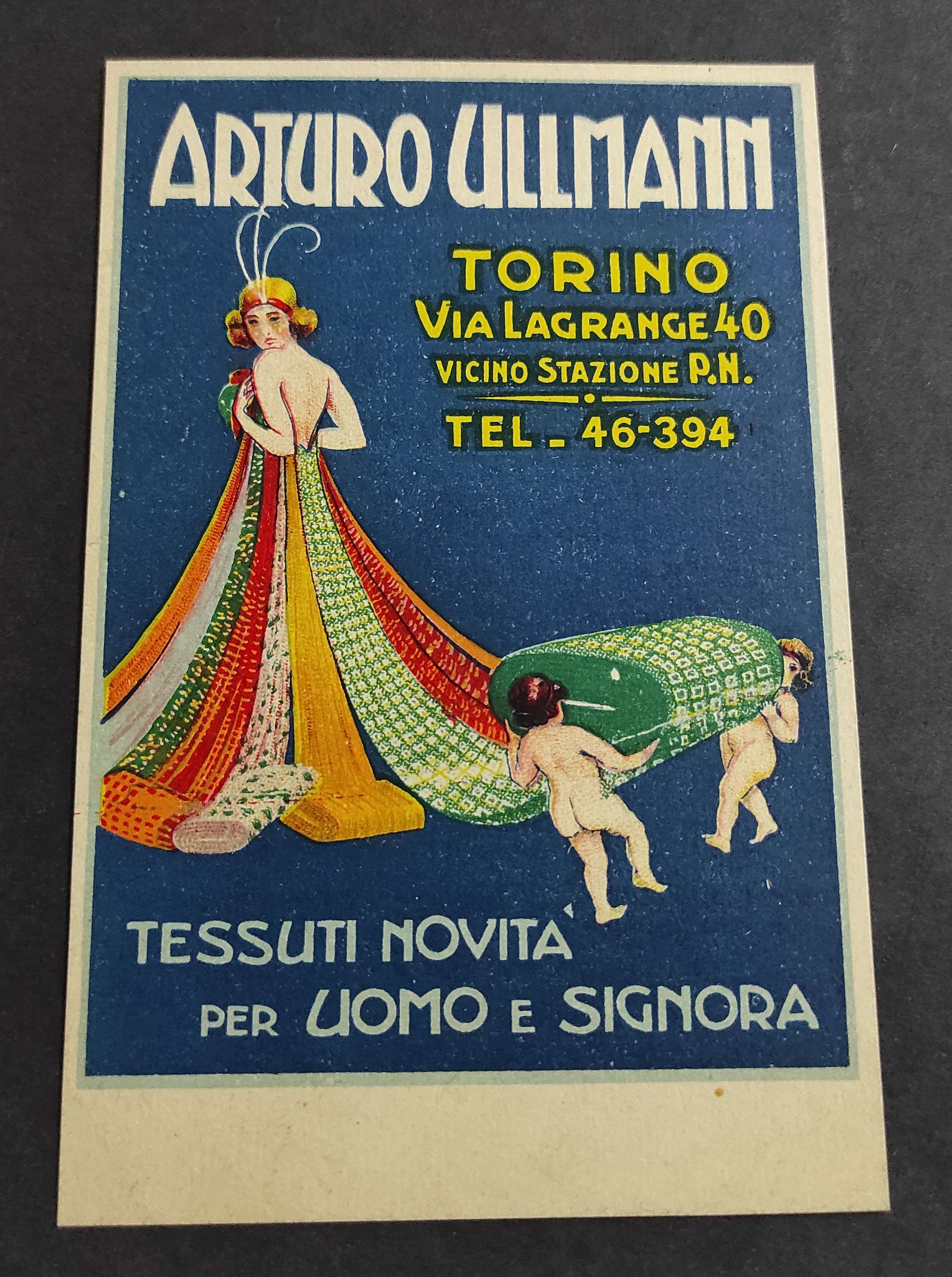 Cartolina Torino - Arturo Ullmann Tessuti Novità per Uomo e …