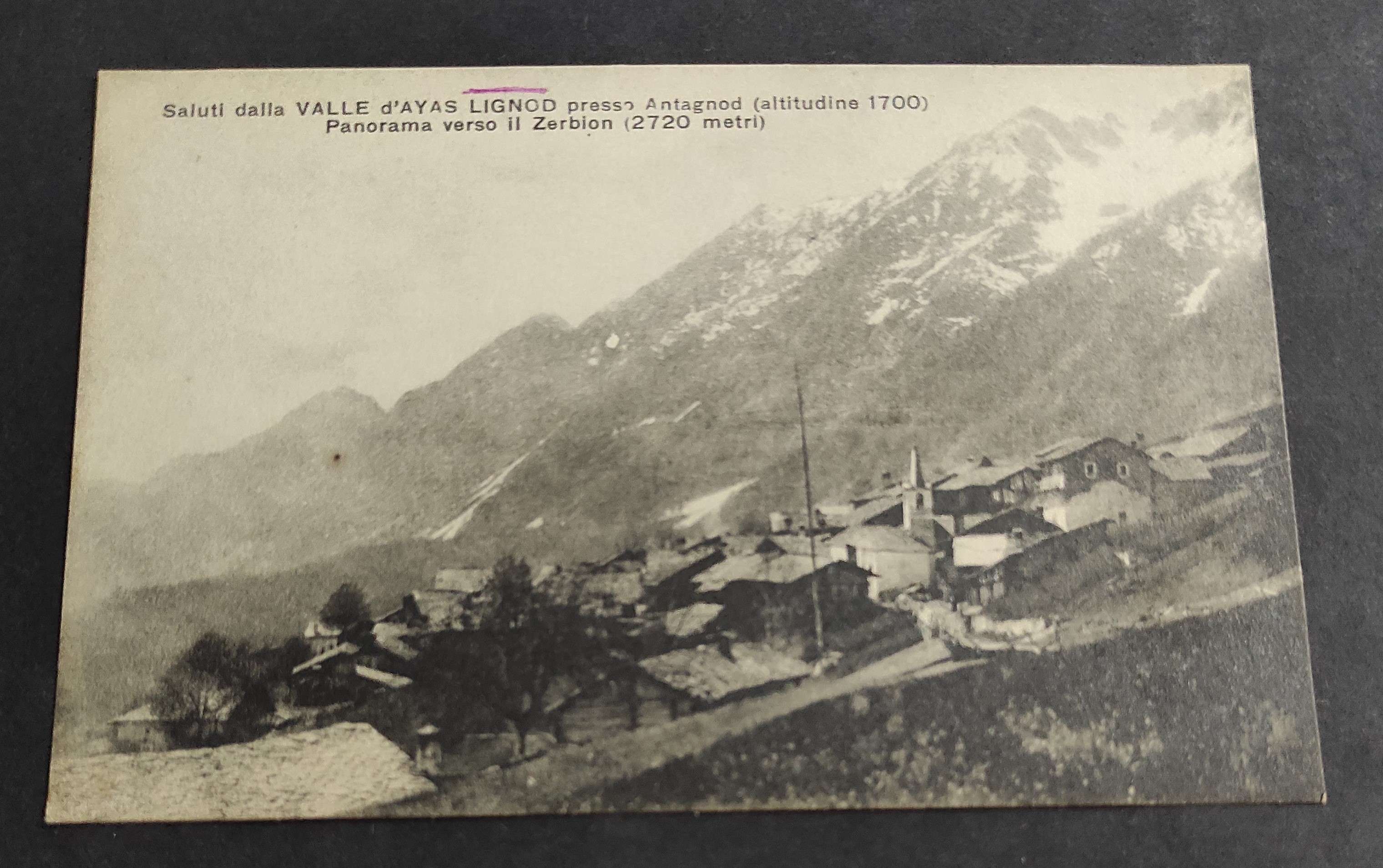 Cartolina Valle d'Ayas Lignod Presso Antagnod - Panorama Verso Zerbion
