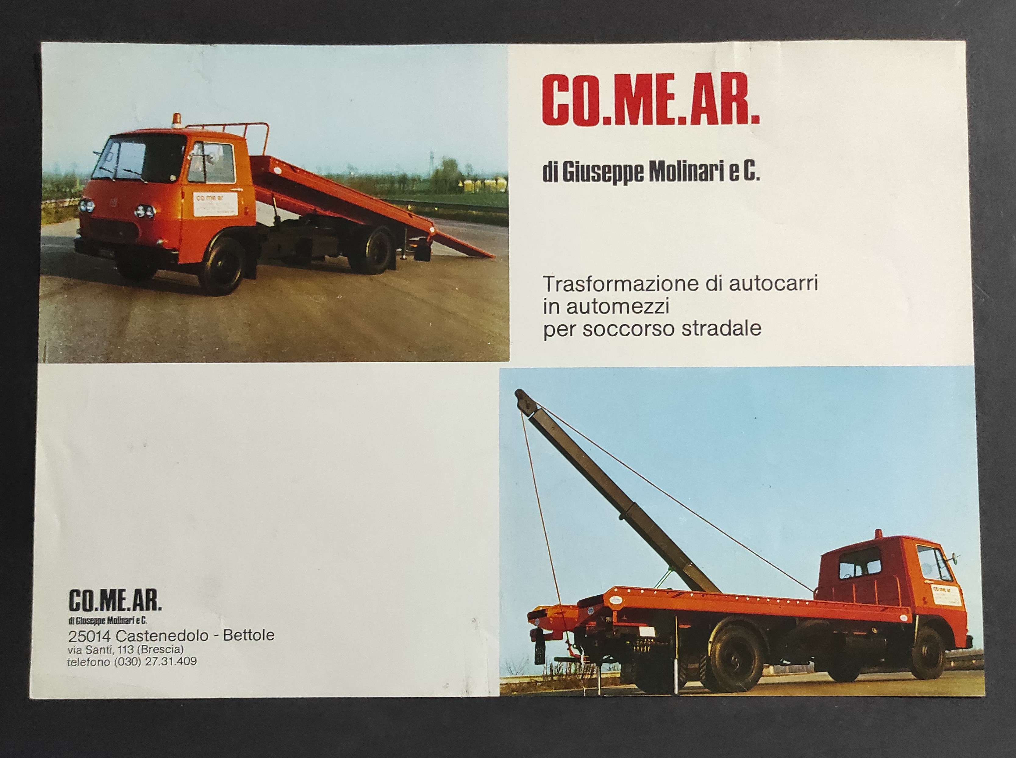 Depliant Camion - CO.ME.AR. - Trasformazione in Automezzi Soccorso Stradale