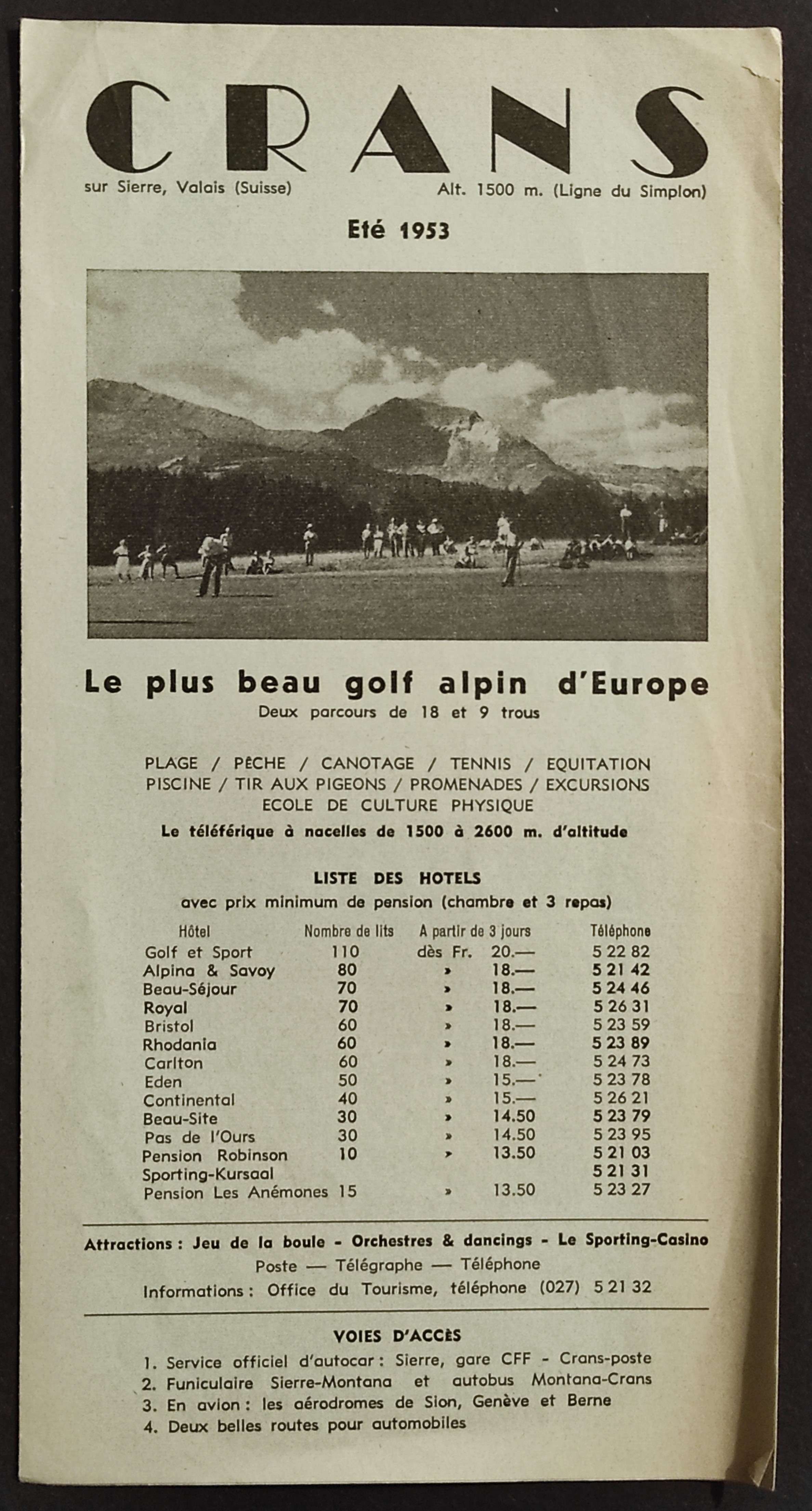 Depliant Crans sur Sierre, Valais - Suisse - Golf Alpin …